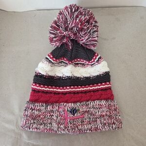 IHC Breast Cancer Awareness Beanie Hat Pompom Knit Winter Pink Adult Warm Cozy